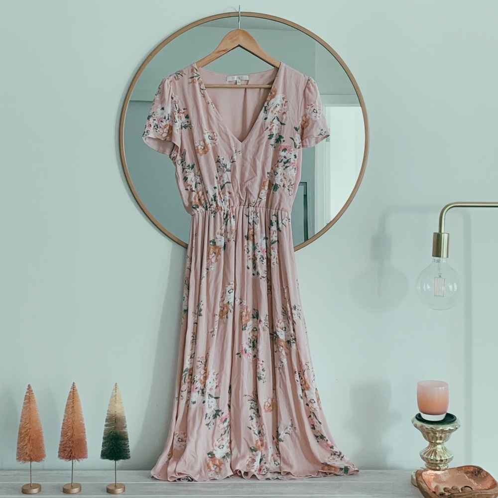 Floral Blush Midi Dress (worn once, Nordstrom)
